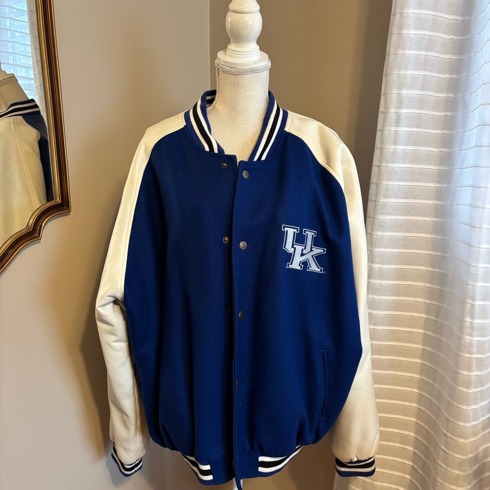 UK Kentucky Wildcats Leather and Wool Bomber Letterman Style Jacket